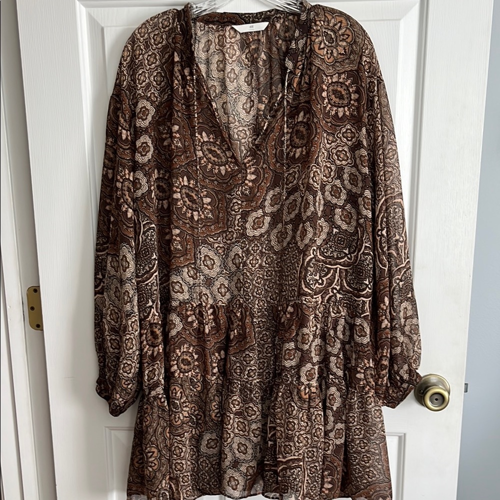 H&M Brown Patterned Dress